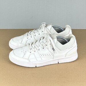 On The Roger Advantage Leather Tennis Shoes Womens 9.5 White Low Top Lace Up